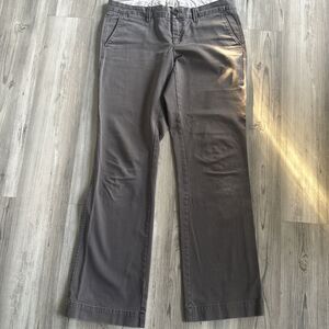 Banana Republic Gray Weekend Chino Wide Leg Cargo Khaki Pants Stretch Size 6